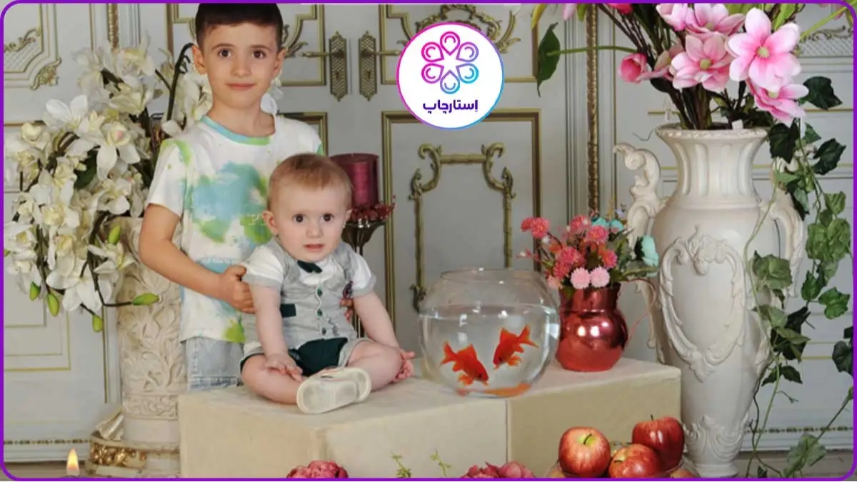 عکس کودک با تم سفره هفت سین