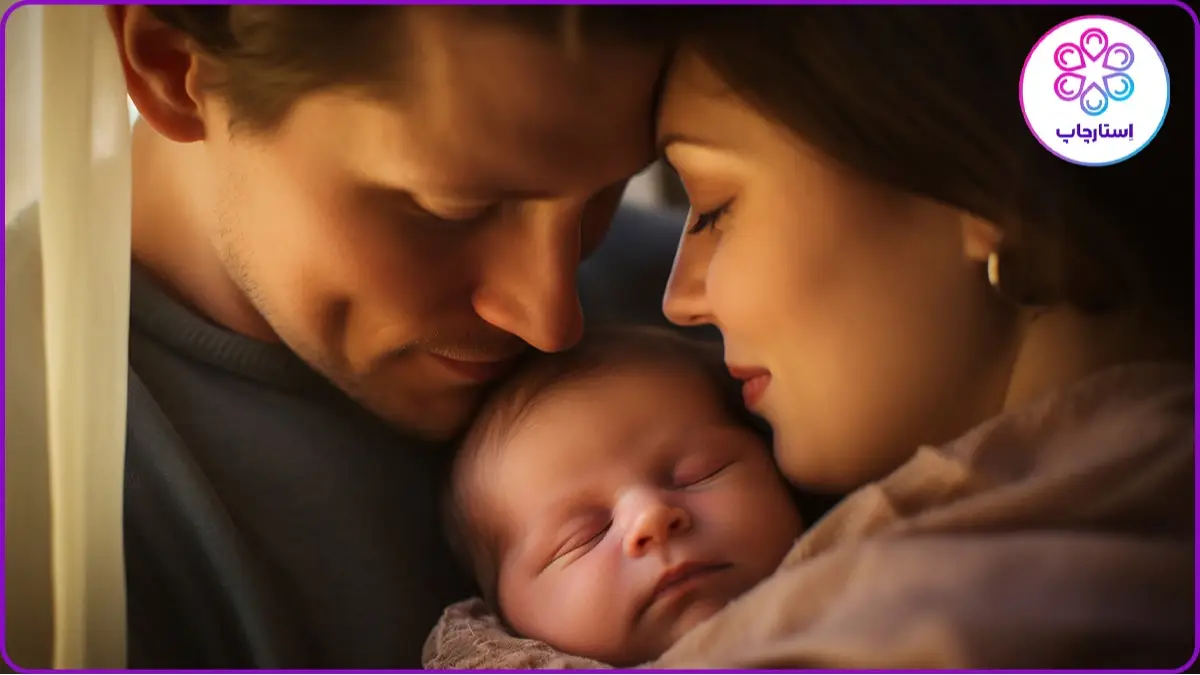 عکاسی از نوزاد با پدر و مادر