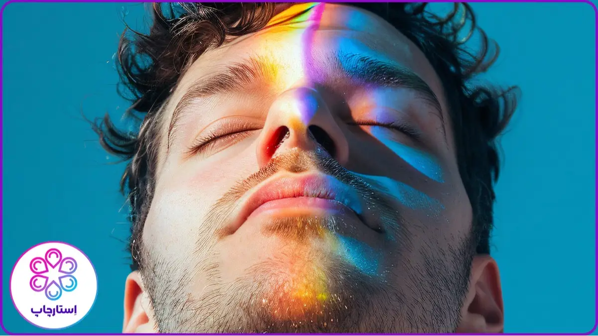 ایده عکاسی پرتره با رنگین کمان