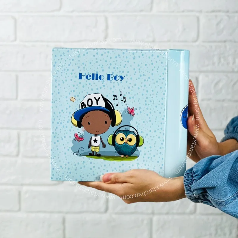 آلبوم چسبی پسر و جغد (آبی) 15 در 21