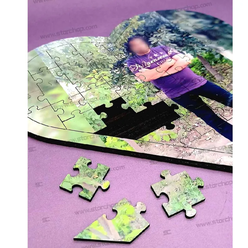 پازل چوبی طرح قلب (49 تکه)