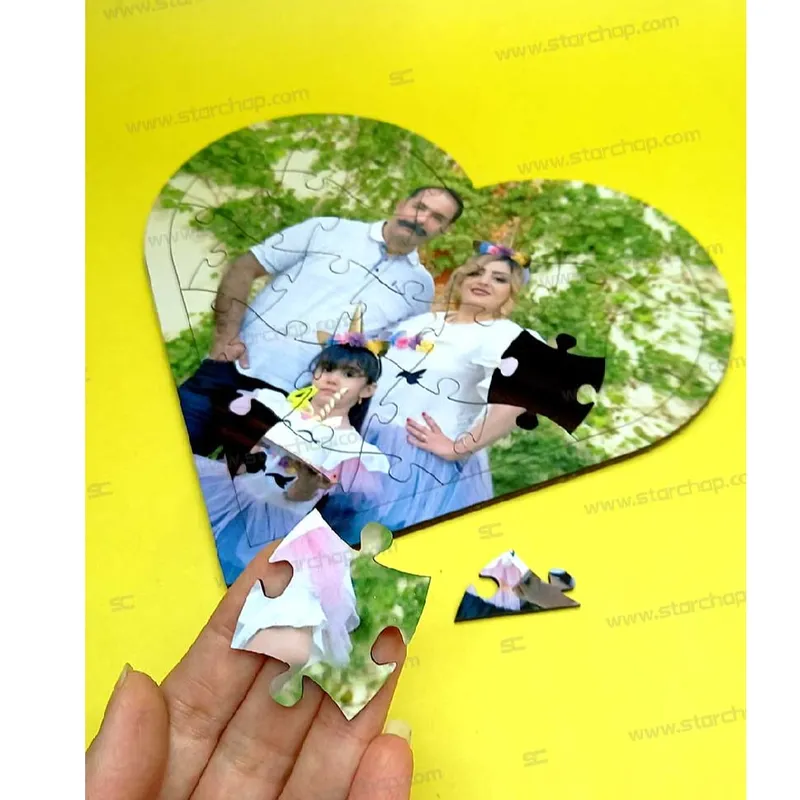 پازل چوبی طرح قلب (49 تکه)